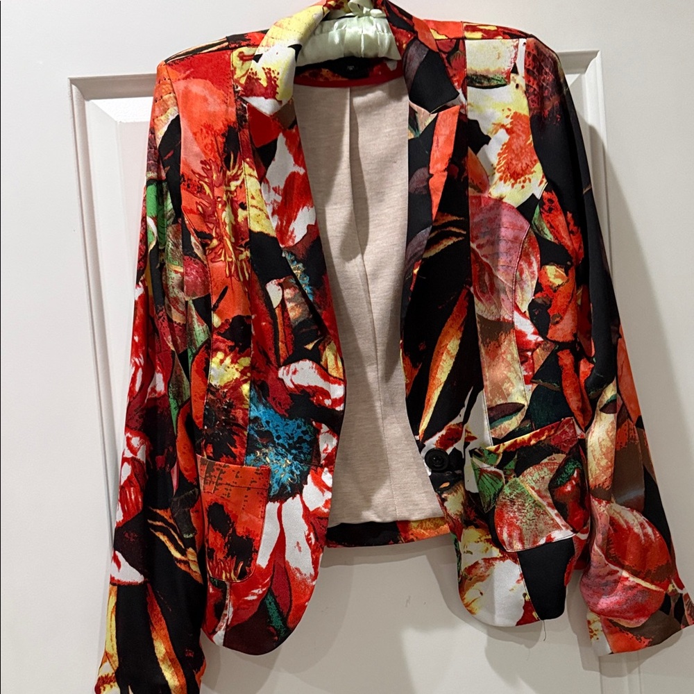XOXO Red Multi Floral Blazer Jacket